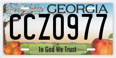 GA license plate CCZ0977