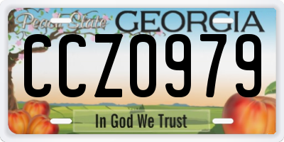 GA license plate CCZ0979