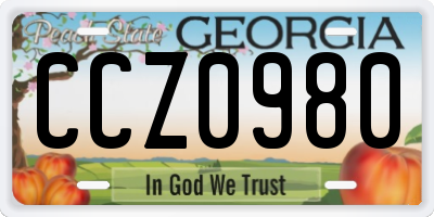 GA license plate CCZ0980