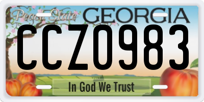 GA license plate CCZ0983