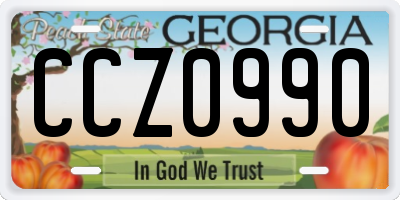 GA license plate CCZ0990
