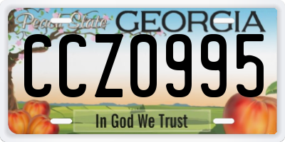 GA license plate CCZ0995