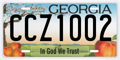 GA license plate CCZ1002