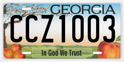 GA license plate CCZ1003