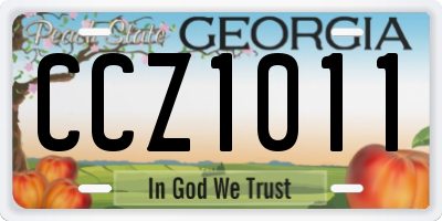 GA license plate CCZ1011