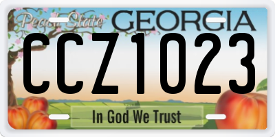 GA license plate CCZ1023
