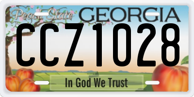 GA license plate CCZ1028