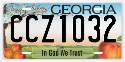 GA license plate CCZ1032
