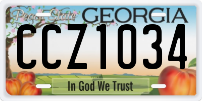 GA license plate CCZ1034