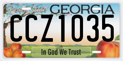 GA license plate CCZ1035