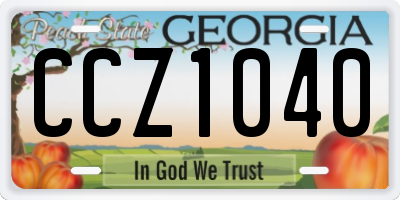GA license plate CCZ1040