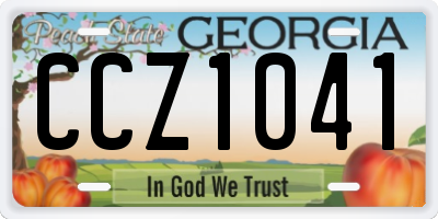 GA license plate CCZ1041