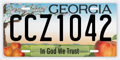GA license plate CCZ1042