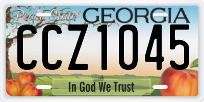 GA license plate CCZ1045