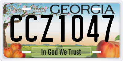 GA license plate CCZ1047