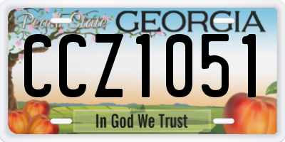 GA license plate CCZ1051