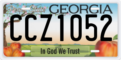 GA license plate CCZ1052