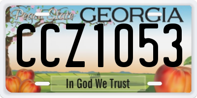 GA license plate CCZ1053
