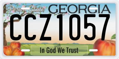 GA license plate CCZ1057