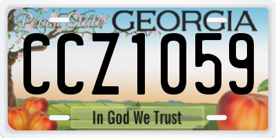 GA license plate CCZ1059