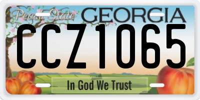 GA license plate CCZ1065