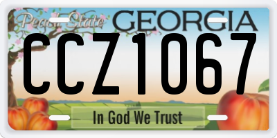 GA license plate CCZ1067
