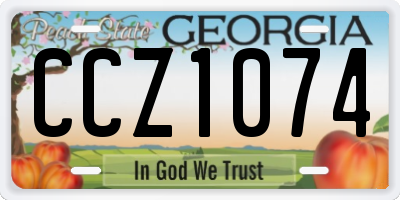 GA license plate CCZ1074