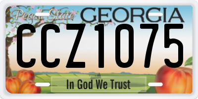 GA license plate CCZ1075