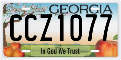 GA license plate CCZ1077