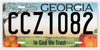GA license plate CCZ1082