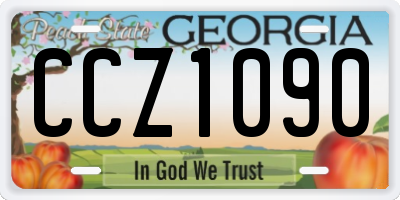 GA license plate CCZ1090