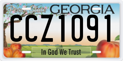GA license plate CCZ1091