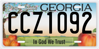 GA license plate CCZ1092