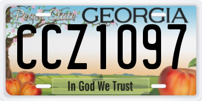 GA license plate CCZ1097