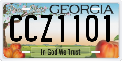 GA license plate CCZ1101