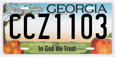 GA license plate CCZ1103