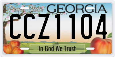 GA license plate CCZ1104