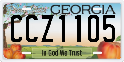 GA license plate CCZ1105
