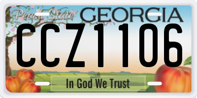 GA license plate CCZ1106