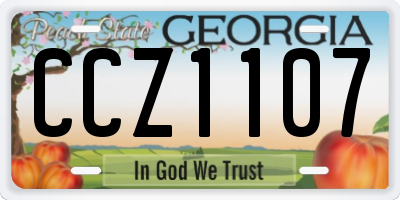 GA license plate CCZ1107