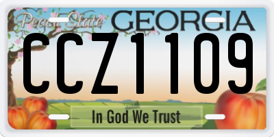 GA license plate CCZ1109