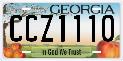 GA license plate CCZ1110