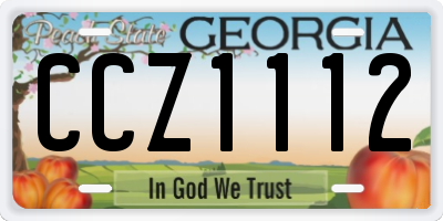 GA license plate CCZ1112
