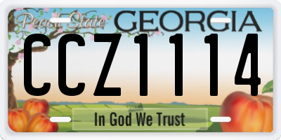 GA license plate CCZ1114