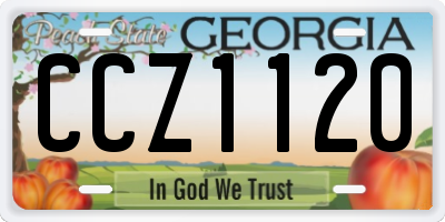 GA license plate CCZ1120