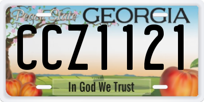 GA license plate CCZ1121