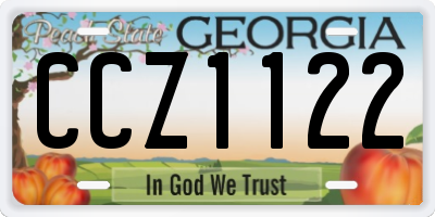 GA license plate CCZ1122