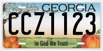 GA license plate CCZ1123