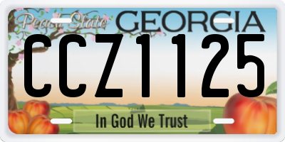 GA license plate CCZ1125