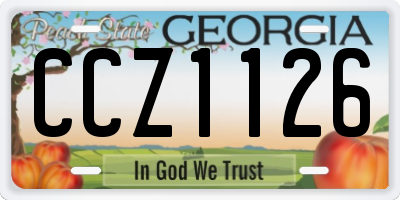 GA license plate CCZ1126